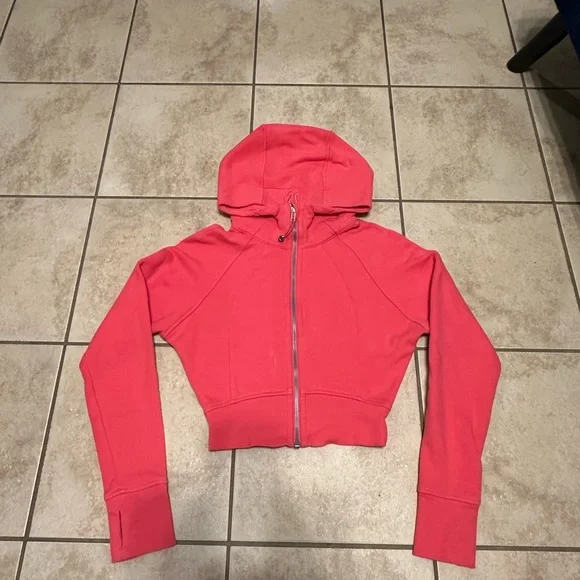 Lululemon Scuba Full-Zip Cropped Hoodie- Lip Gloss size 4 - Picture 1 of 9